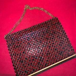 Whiting & Davis Co.Vintage Red Metal Bag Ca. 1960